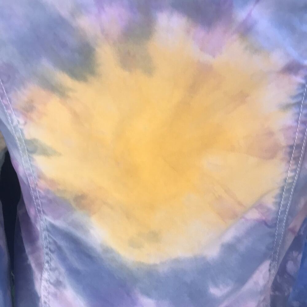 Vintage GAP Purple Tie Dye Denim Two Button Jacket Cotton Women's Size 2 - Picture 5 of 8